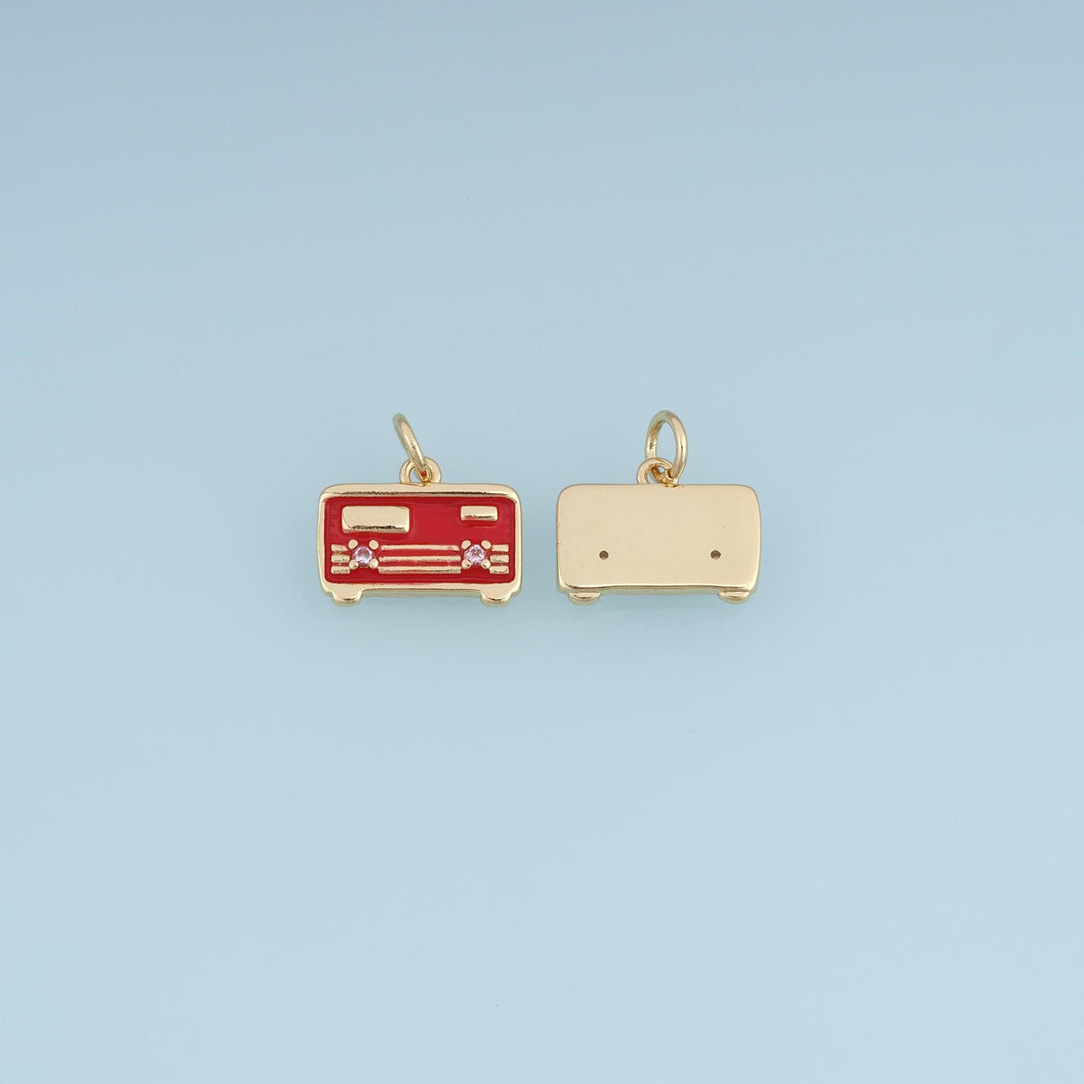 18K Gold Filled Enamel Charm Pendant for Jewelry Making