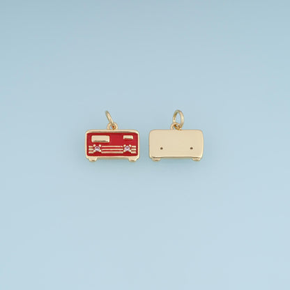 18K Gold Filled Enamel Charm Pendant for Jewelry Making