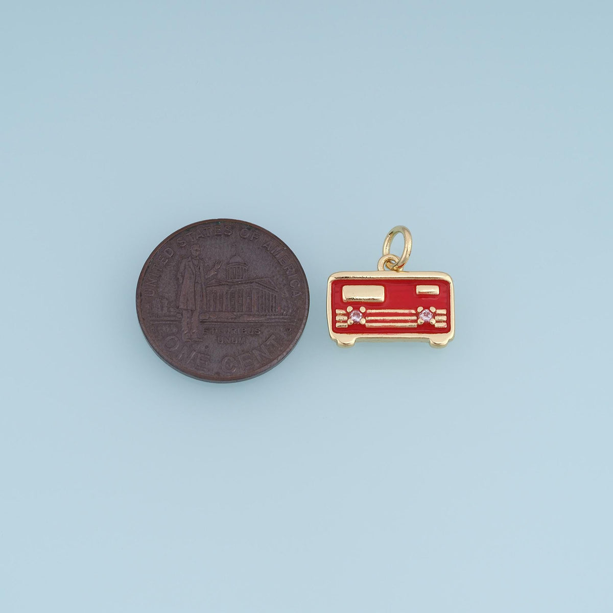 18K Gold Filled Enamel Charm Pendant for Jewelry Making