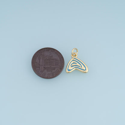 Gold Enamel Geometry Pendant,18K Gold Filled Minimalist Charm Bracelet Necklace for DIY Jewelry Making Supply