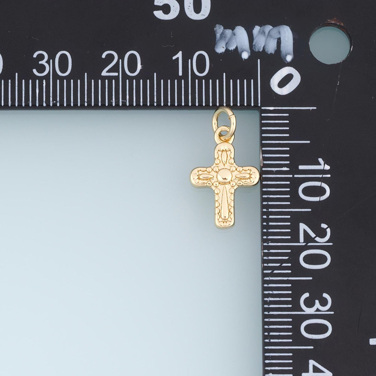 18K Gold Filled Cross Charm Pendant for Jewelry Making