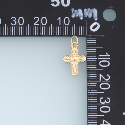 18K Gold Filled Cross Charm Pendant for Jewelry Making