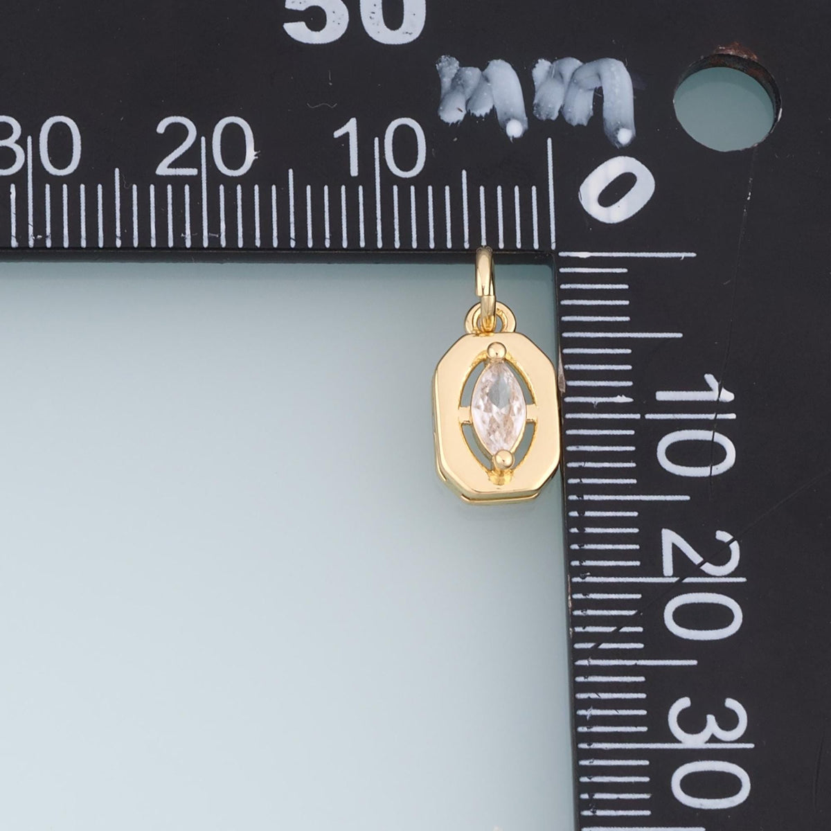 18K Gold Filled Cubic Zirconia Charm Pendant for Jewelry Making