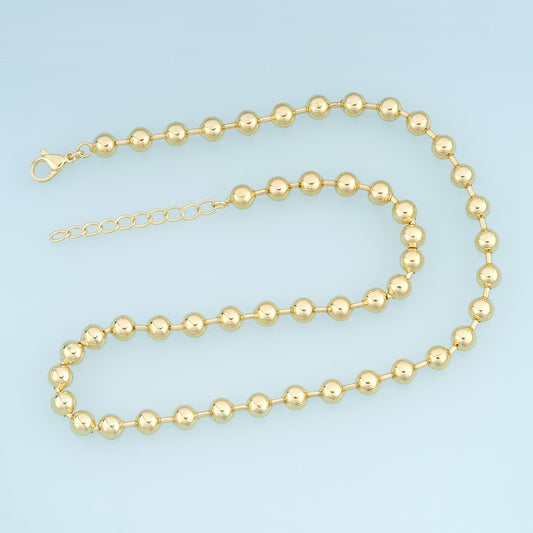 Gold Round Bead Link Chain,18K Gold Filled Round Bead for Necklace Bracelet DIY Jewelry Making Supply