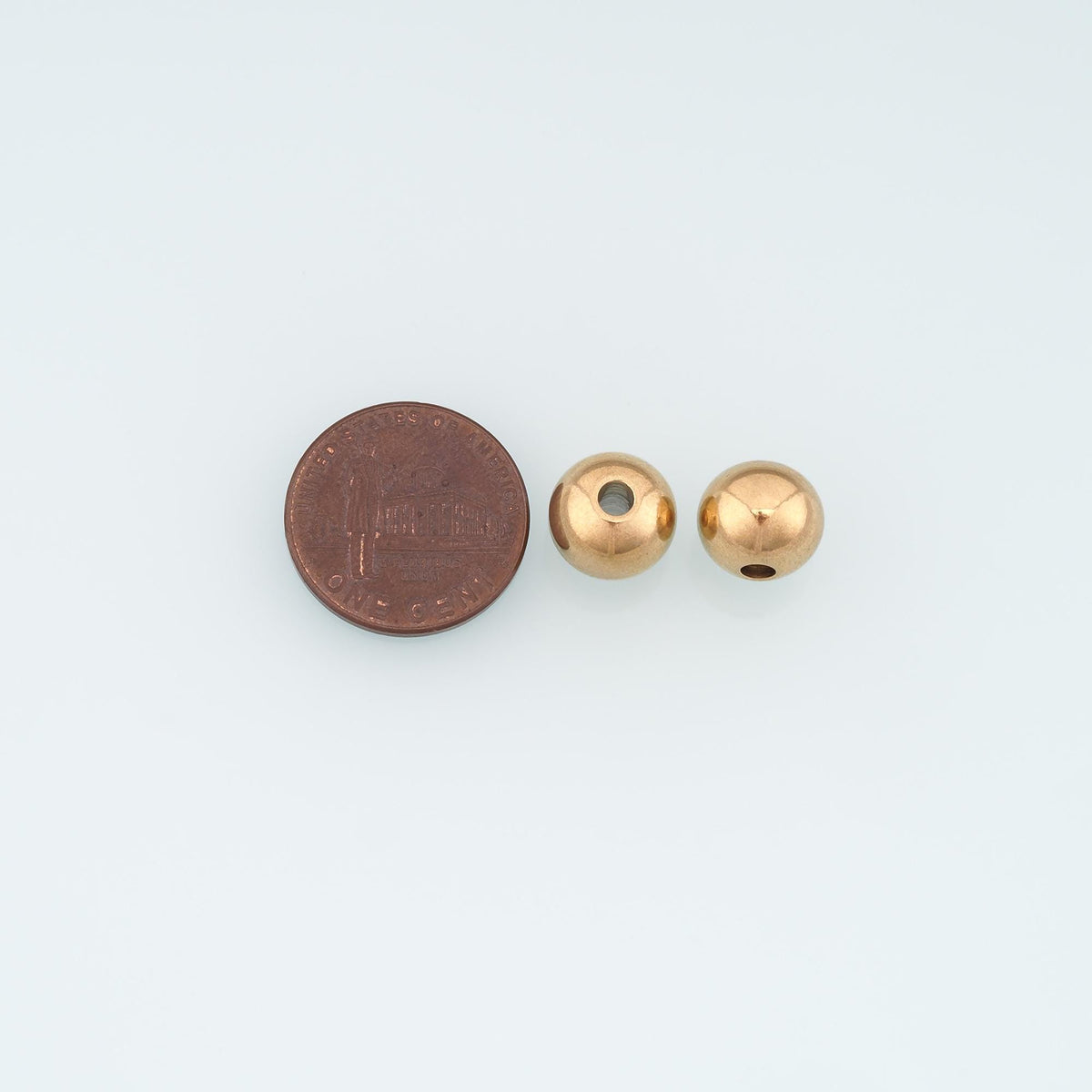 14K Gold Round Round Beads 10 mm, 8 mm for Jewelry Making
