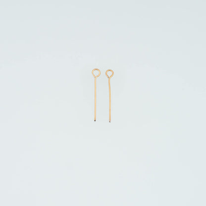 A Pair Stainless Steel Beading Eye Stud, 14K Gold Filled Waterproof Never Fade Earrings Stud,Everyday DIY Jewelry Ear Stack J
