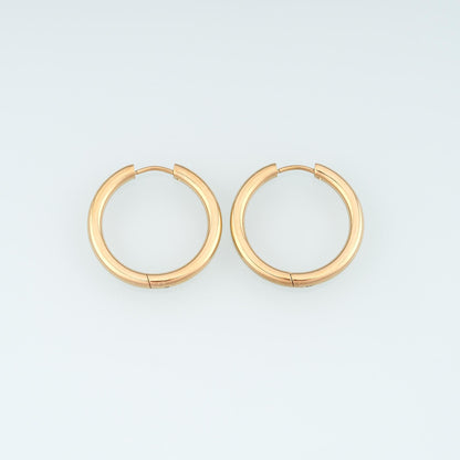 A Pair Stainless Steel Hoop Earrings, 14K Gold Filled Waterproof Never Fade Huggie Hoops,Everyday DIY Jewelry Ear Stack Jewel