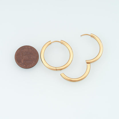 A Pair Stainless Steel Hoop Earrings, 14K Gold Filled Waterproof Never Fade Huggie Hoops,Everyday DIY Jewelry Ear Stack Jewel
