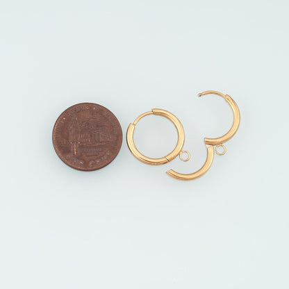 A Pair Stainless Steel Hoop Earrings, 14K Gold Filled Waterproof Never Fade Huggie Hoops,Everyday DIY Jewelry Ear Stack Jewel