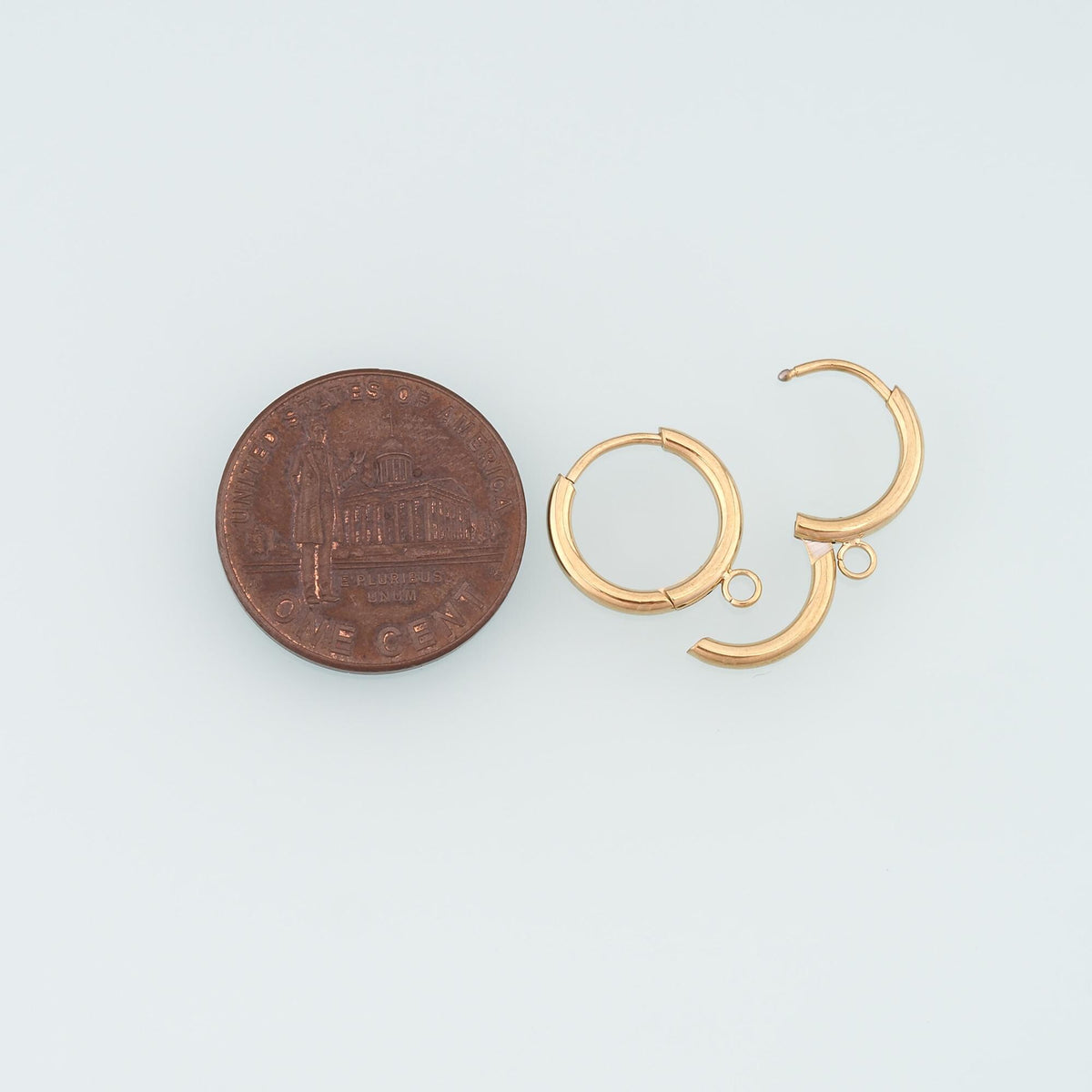 A Pair Stainless Steel Hoop Earrings, 14K Gold Filled Waterproof Never Fade Huggie Hoops,Everyday DIY Jewelry Ear Stack Jewel