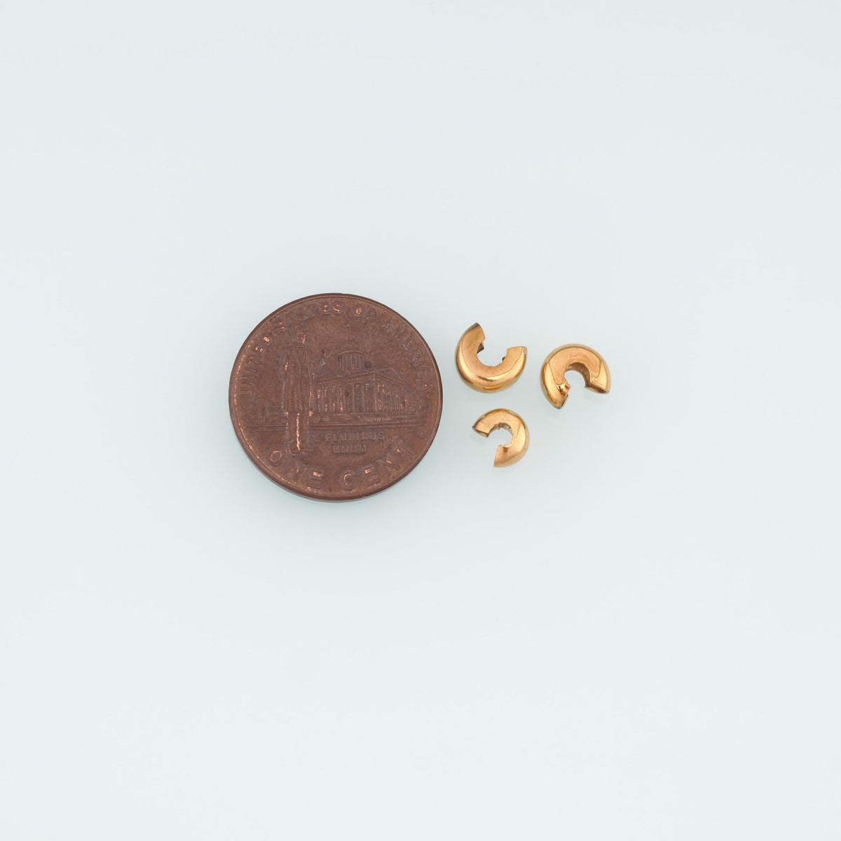 50 PCS Stainless Steel Crimp Covers, 14K Gold Filled Waterproof Tarnish Findings,DIY Necklace Bracelet Findings Supplies