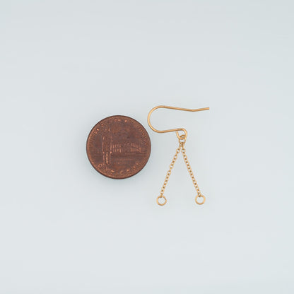 A Pair Stainless Steel Chain Ear Hooks, 14K Gold Filled Waterproof Never Fade,Everyday DIY Jewelry Ear Stack Jewelry