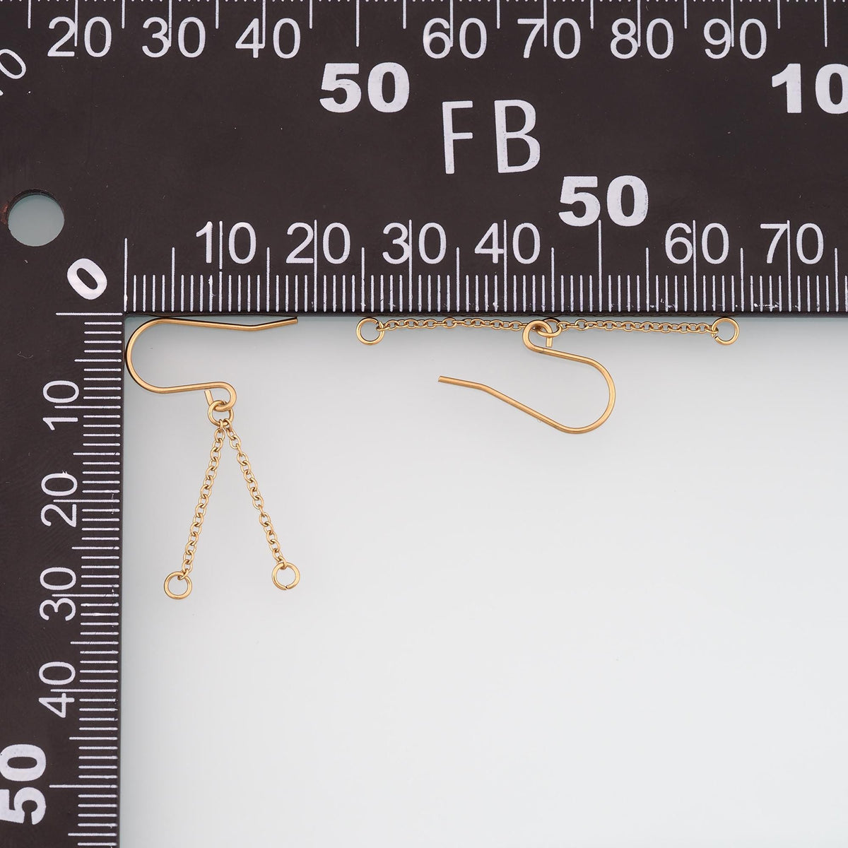 A Pair Stainless Steel Chain Ear Hooks, 14K Gold Filled Waterproof Never Fade,Everyday DIY Jewelry Ear Stack Jewelry