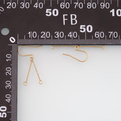 A Pair Stainless Steel Chain Ear Hooks, 14K Gold Filled Waterproof Never Fade,Everyday DIY Jewelry Ear Stack Jewelry
