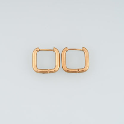 14K Gold Square Huggie Hoop Earrings for Jewelry Making