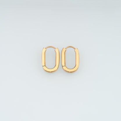 14K Gold Oval Huggie Hoop Earrings for Jewelry Making