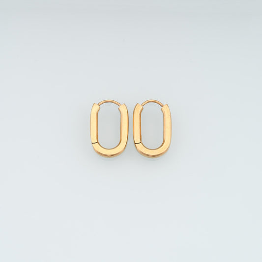 14K Gold Oval Huggie Hoop Earrings for Jewelry Making