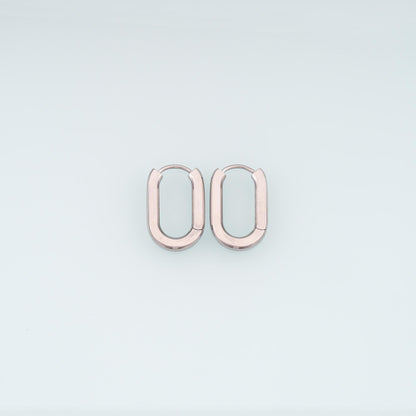 14K Gold Oval Huggie Hoop Earrings for Jewelry Making
