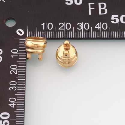 14K Gold End Component for Jewelry Making