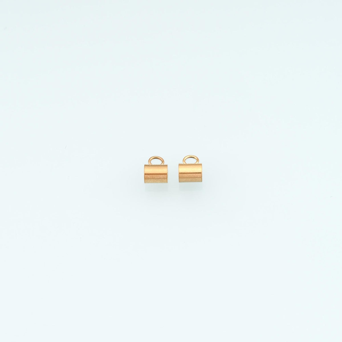 Stainless Steel Tube End Caps with Loop, 14K Gold Filled Waterproof Never Fades.,DIY Necklace Bracelet Findings Supplies