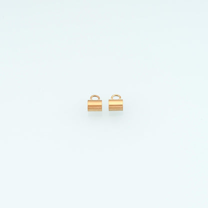 Stainless Steel Tube End Caps with Loop, 14K Gold Filled Waterproof Never Fades.,DIY Necklace Bracelet Findings Supplies