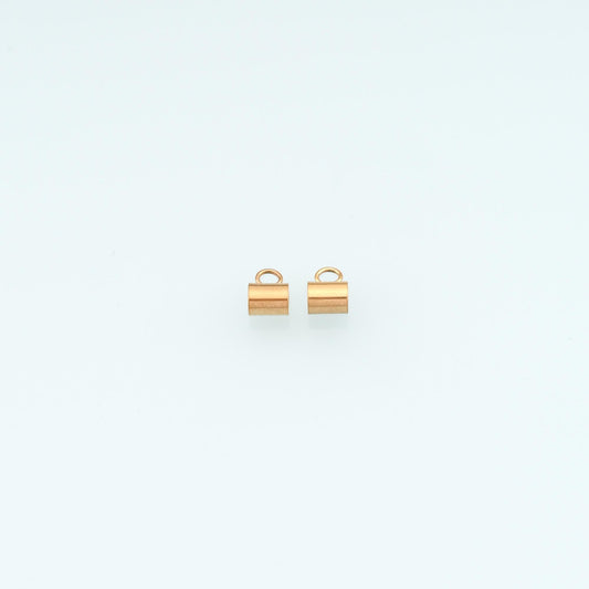 Stainless Steel Tube End Caps with Loop, 14K Gold Filled Waterproof Never Fades.,DIY Necklace Bracelet Findings Supplies