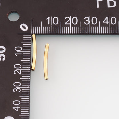 Stainless Steel Curved Bar Spacer Beads, 14K Gold Filled Waterproof Spacer Beads,DIY Necklace Bracelet Findings Supplies