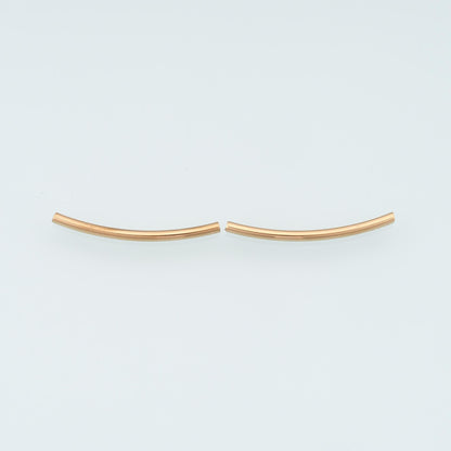 Stainless Steel Curved Bar Spacer Beads, 14K Gold Filled Waterproof Spacer Beads,DIY Necklace Bracelet Findings Supplies