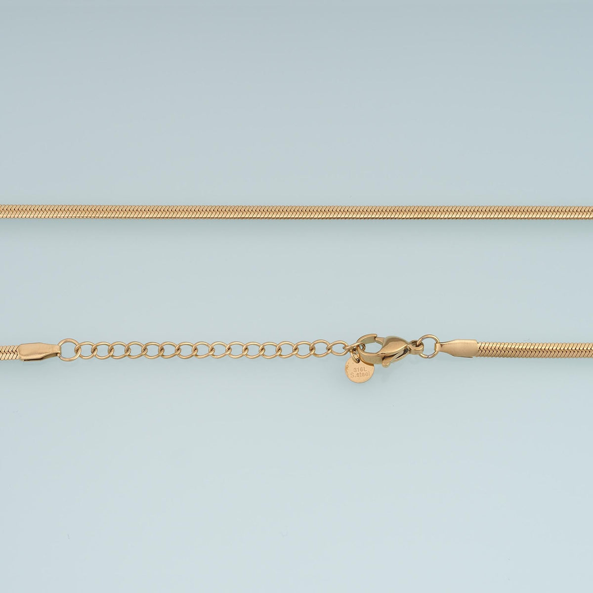 Flat Snake Necklace, 14K Gold Filled Waterproof Non Tarnish Necklace,DIY Everyday Layering Necklace