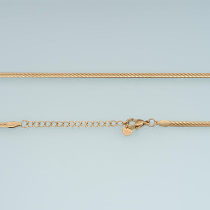 Flat Snake Necklace, 14K Gold Filled Waterproof Non Tarnish Necklace,DIY Everyday Layering Necklace
