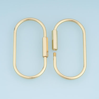 18K Gold Filled Oval Clasp 31 mm, 34 mm for Jewelry Making
