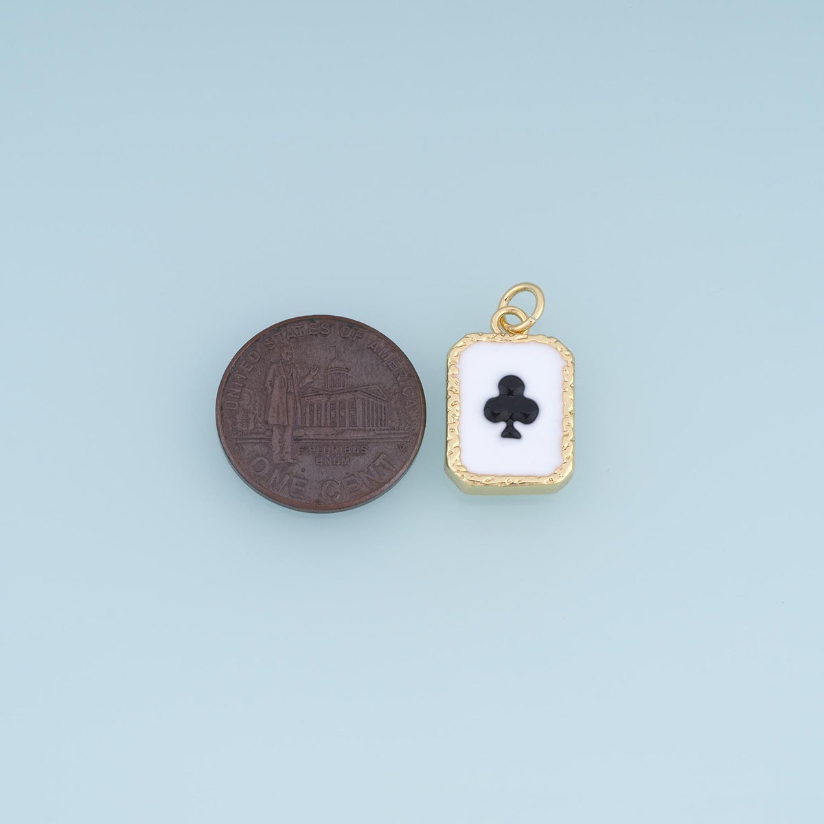 Gold Enamel Plum Bossom Playing Cards Pendant,18K Gold Filled Exquisite Charm Bracelet Necklace for DIY Jewelry Making Supply