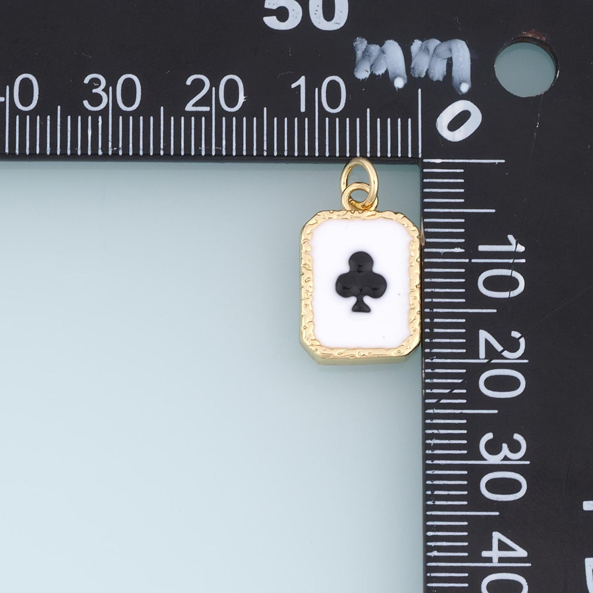 Gold Enamel Plum Bossom Playing Cards Pendant,18K Gold Filled Exquisite Charm Bracelet Necklace for DIY Jewelry Making Supply