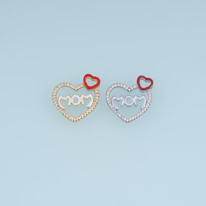 Gold CZ Cutout Heart Pendant,18K Gold Filled Exquisite Heart Charm Bracelet Necklace for DIY Jewelry Making Supply