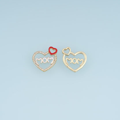Gold CZ Cutout Heart Pendant,18K Gold Filled Exquisite Heart Charm Bracelet Necklace for DIY Jewelry Making Supply