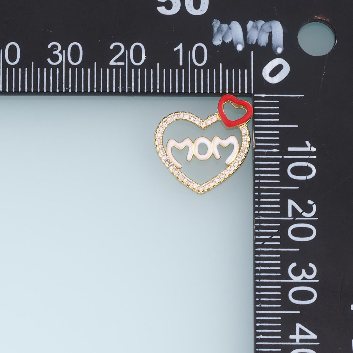 Gold CZ Cutout Heart Pendant,18K Gold Filled Exquisite Heart Charm Bracelet Necklace for DIY Jewelry Making Supply