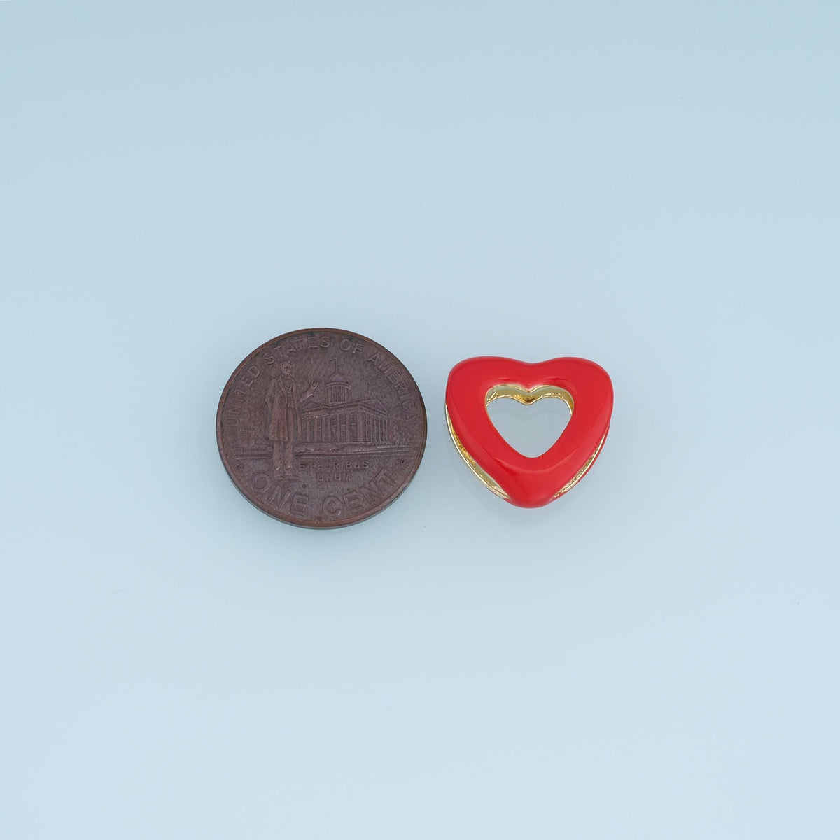 18K Gold Filled Enamel Heart Spacer Beads for Jewelry Making