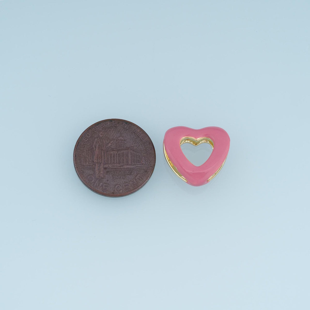18K Gold Filled Enamel Heart Spacer Beads for Jewelry Making