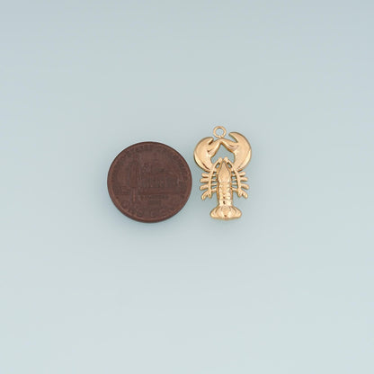 Lobster Pendant,14K Gold Filled Ocean Getaway Style DIY Charm for Necklace Bracelet Making