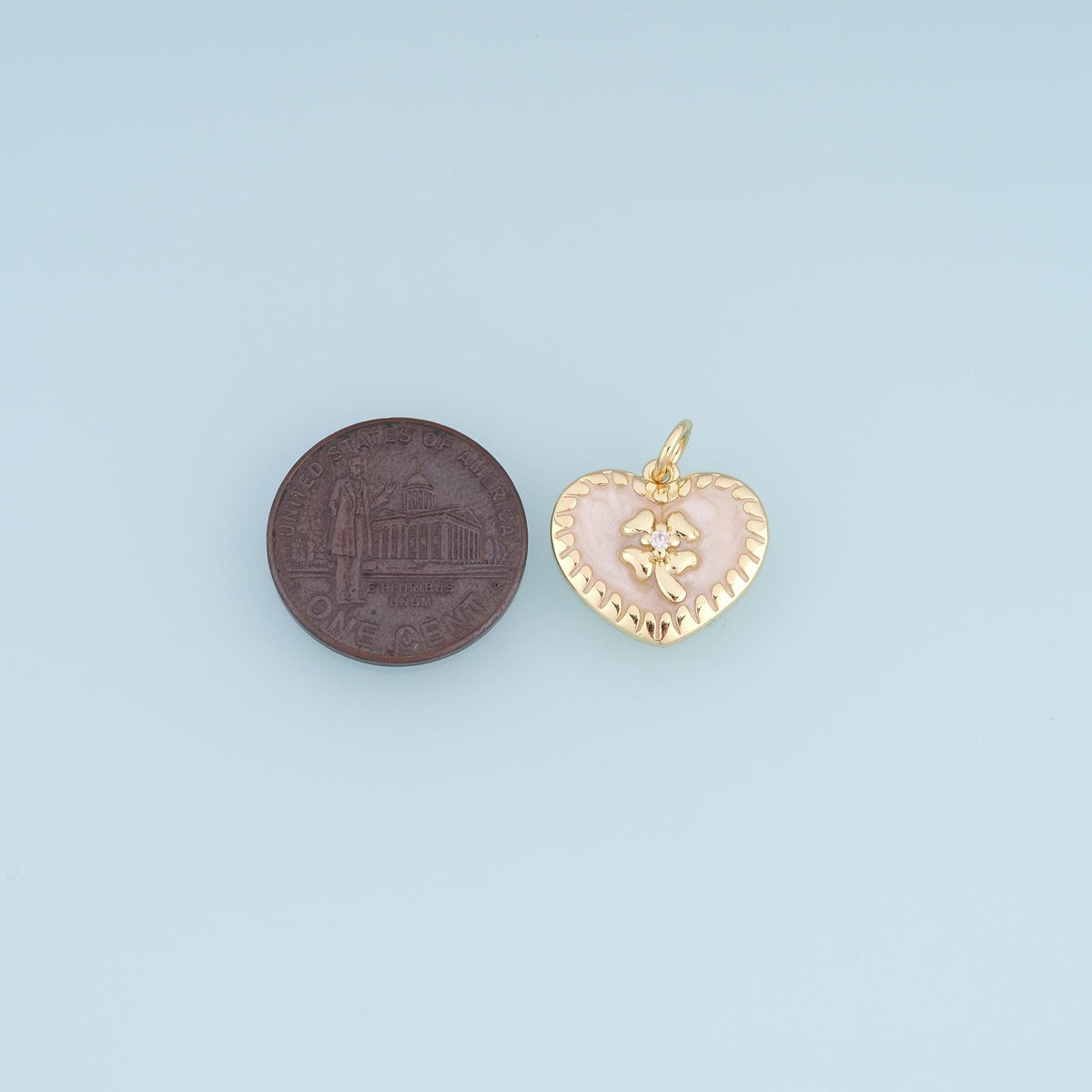 18K Gold Filled Enamel Heart Charm Pendant for Jewelry Making