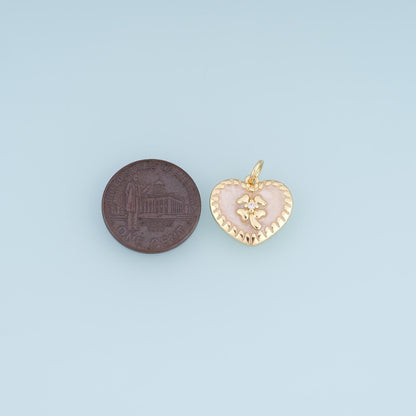 18K Gold Filled Enamel Heart Charm Pendant for Jewelry Making