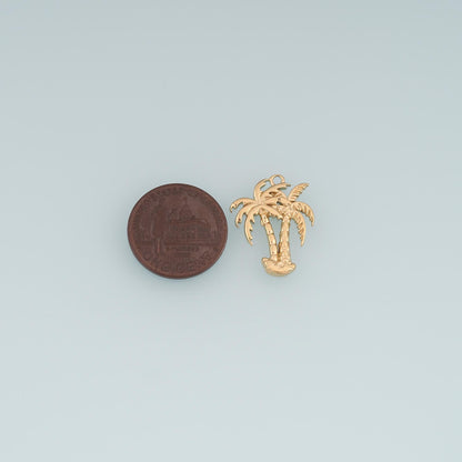 14K Gold Tree Charm Pendant for Jewelry Making