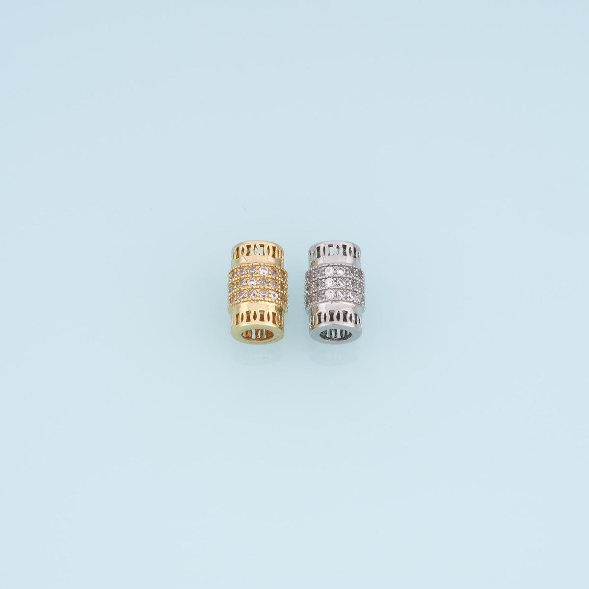 18K Gold Filled Cubic Zirconia Spacer Beads for Jewelry Making
