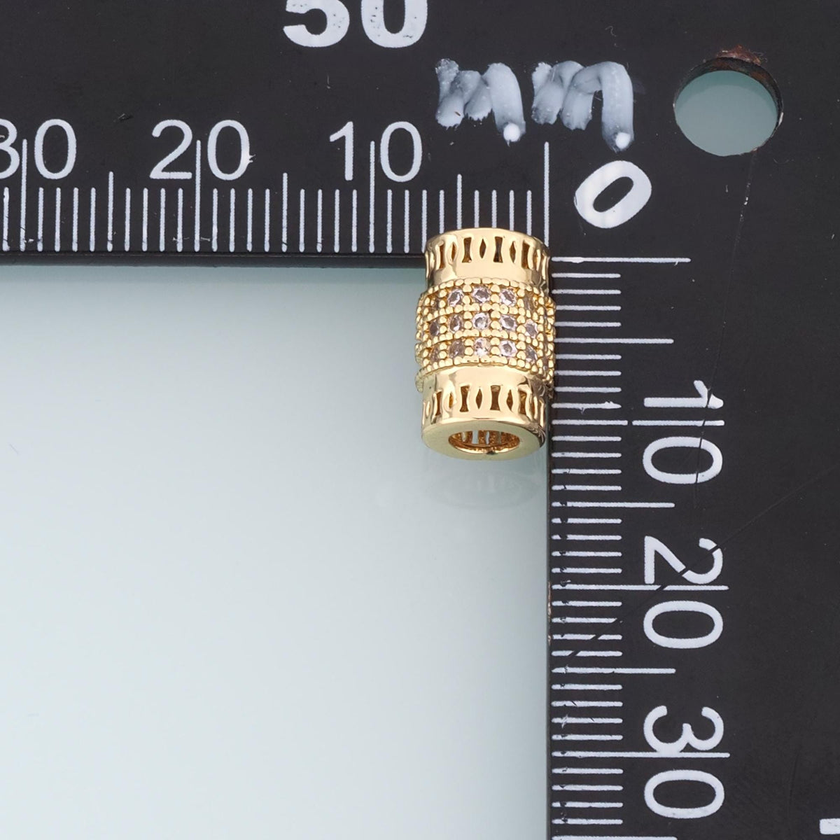 18K Gold Filled Cubic Zirconia Spacer Beads for Jewelry Making