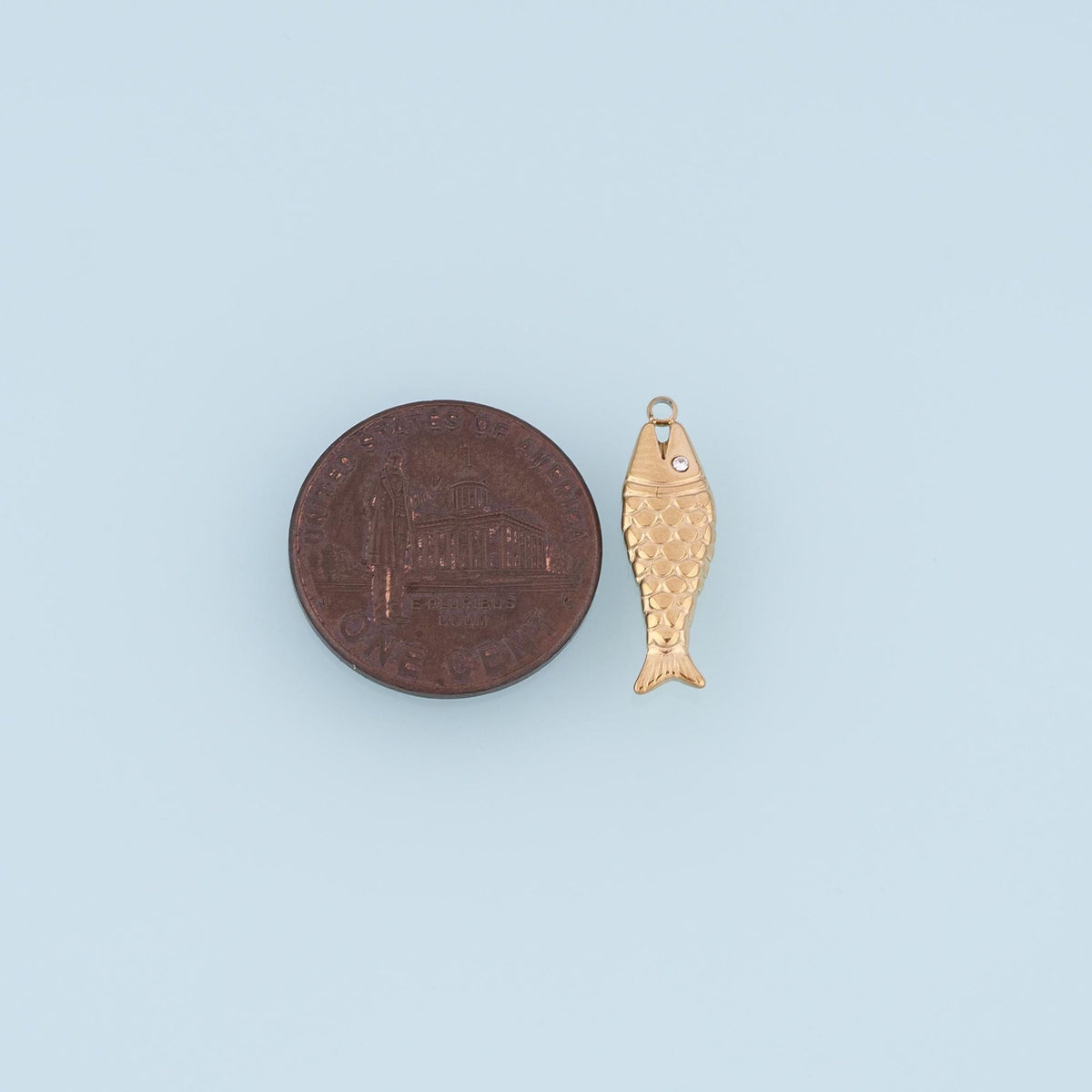 CZ Fish Pendant,14K Gold Filled Minimalist Style Charm DIY Charm for Necklace Bracelet Making