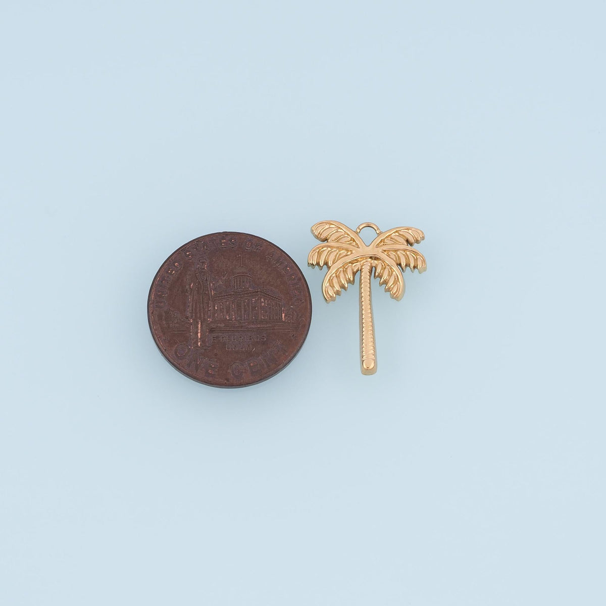Coconut Tree Pendant,14K Gold Filled Beach Vacation Charm DIY Charm for Necklace Bracelet Making