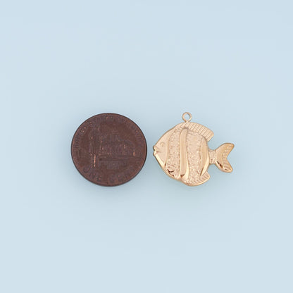 Tropical Fish Pendant,14K Gold Filled Hawaii Vacation Charm DIY Charm for Necklace Bracelet Making