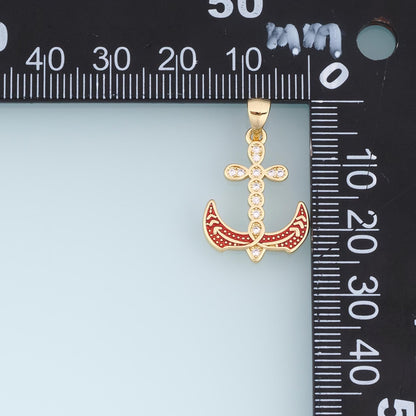 18K Gold Filled Cubic Zirconia Charm Pendant for Jewelry Making