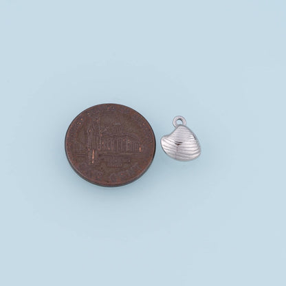14K Gold Shell Charm Pendant for Jewelry Making