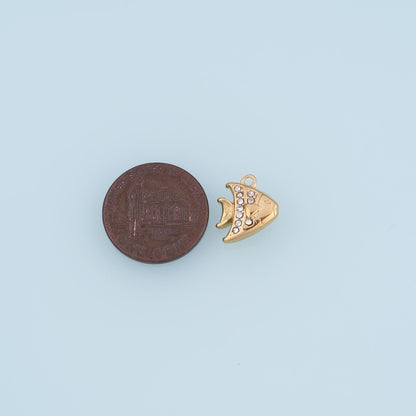 14K Gold Cat Charm Pendant for Jewelry Making